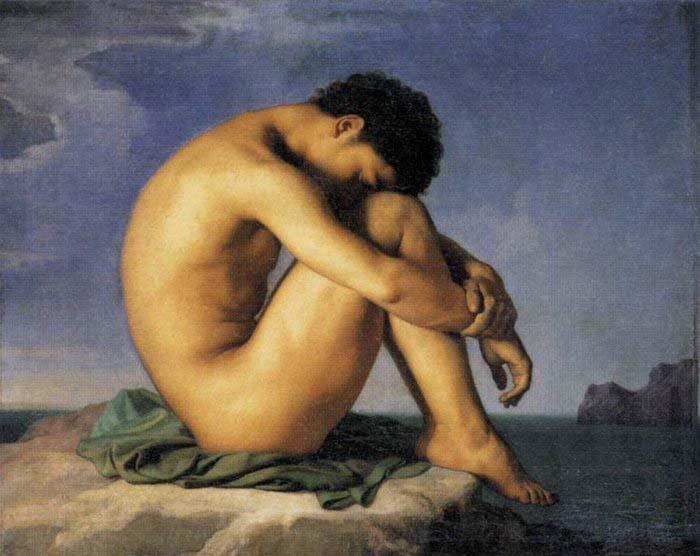 Hippolyte Flandrin Young Man by the Sea oil painting picture